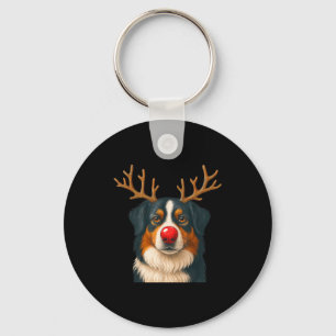 Reindeer Australian Shepherd Christmas Aussie Dog  Key Ring