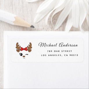 Reindeer Baby Shower Return Address Label