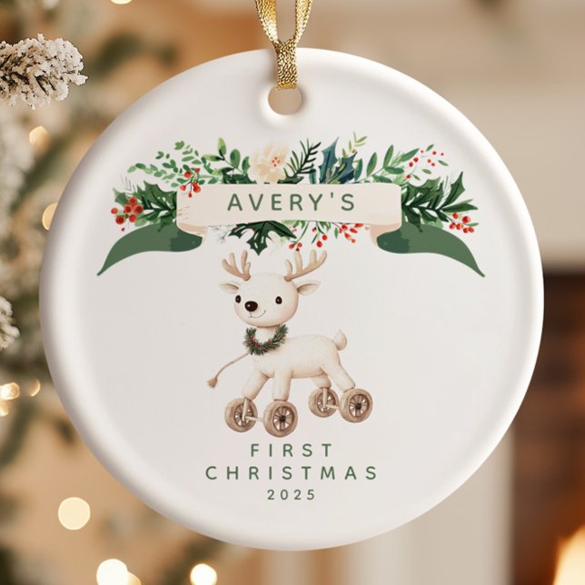 Reindeer  Baby's First Christmas  Ceramic Tree Decoration (Creator Uploaded)