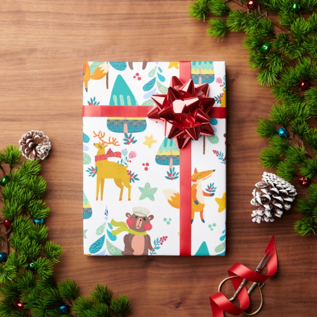 Reindeer, Bears and Foxes  Wrapping Paper (Holiday Gift)