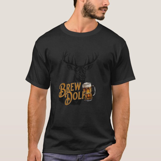 Reindeer Beer Rudolph Brewdolph Funny Christmas  T-Shirt (Front)