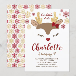 Reindeer Birthday Invitation