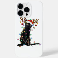 Reindeer Black Cat Christmas Lights Funny Cat Love