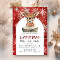 Reindeer Book Club Christmas Party Invitation