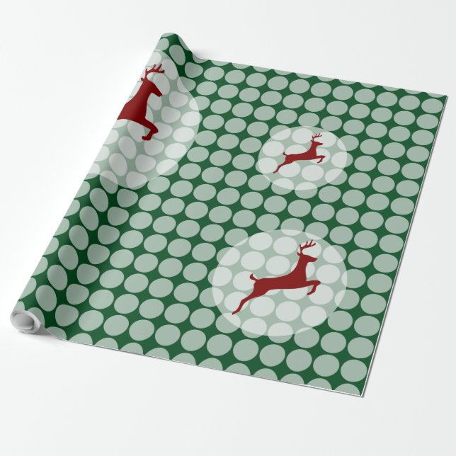 Reindeer Bubbles Wrapping Paper (Unrolled)