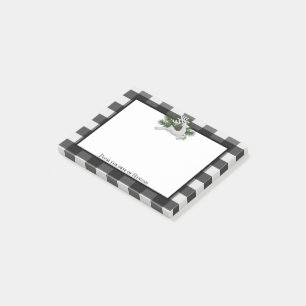 Reindeer Buffalo Plaid Personalised Post-it Notes