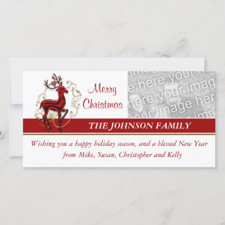 Reindeer business family photocard holiday card