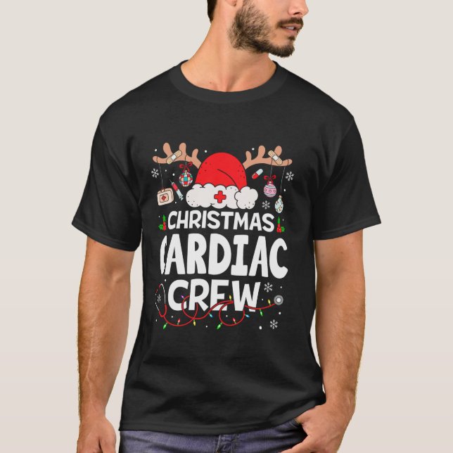 Reindeer Cardiac Crew Funny Christmas Cardiology N T-Shirt (Front)