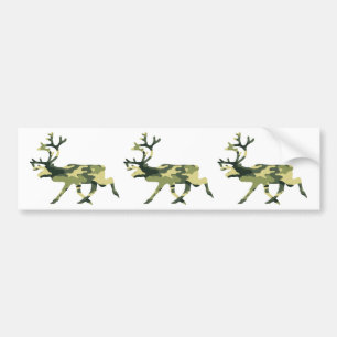 Reindeer / Caribou Woodland Camouflage / Camo Bumper Sticker