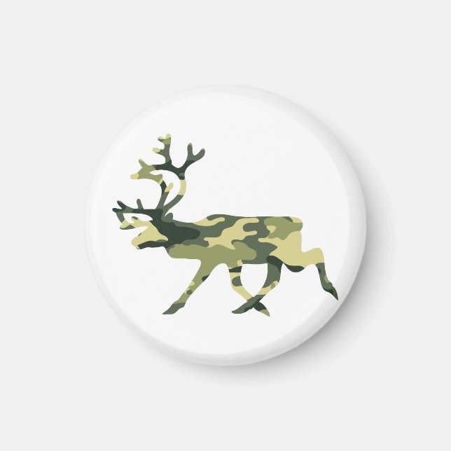 Reindeer / Caribou Woodland Camouflage / Camo Magnet (Front)