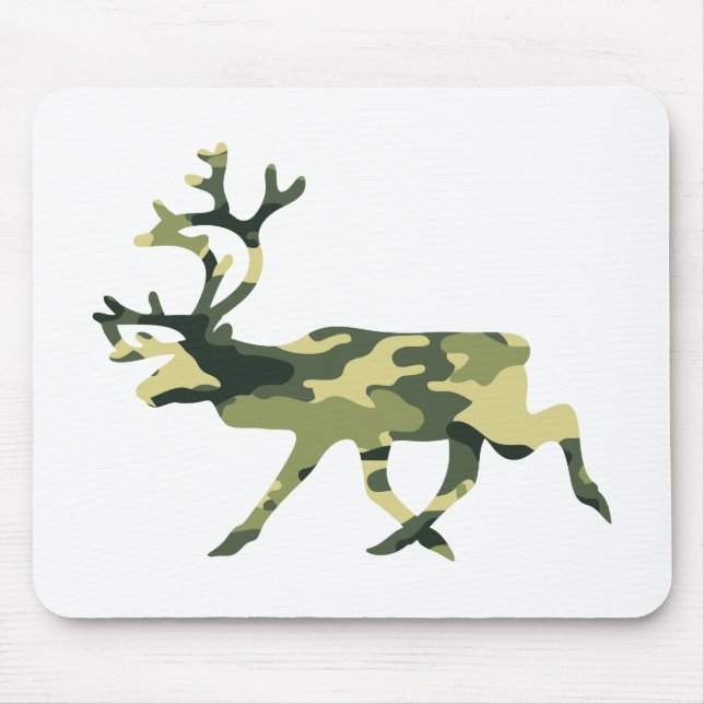 Reindeer / Caribou Woodland Camouflage / Camo Mouse Mat (Front)