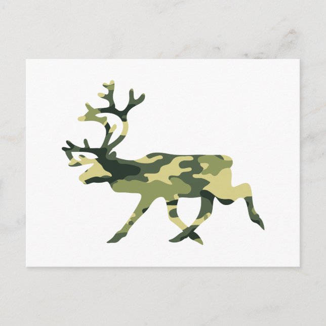 Reindeer / Caribou Woodland Camouflage / Camo Postcard (Front)