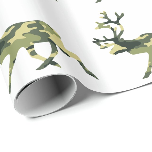 Reindeer / Caribou Woodland Camouflage / Camo Wrapping Paper (Roll Corner)