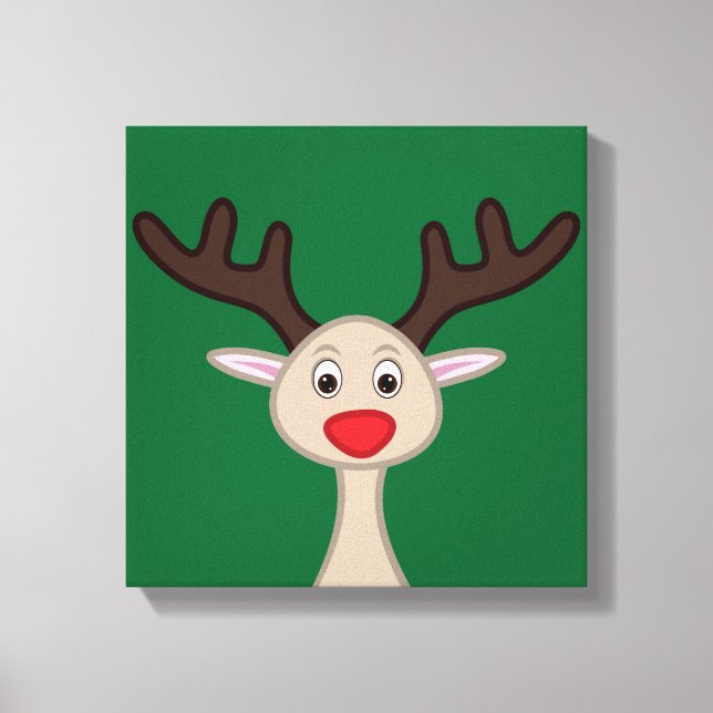 Reindeer cartoon character canvas print (Front)