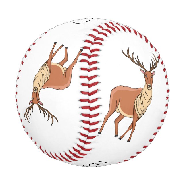 Reindeer cartoon illustration baseball (Angled)