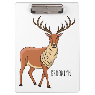 Reindeer cartoon illustration clipboard