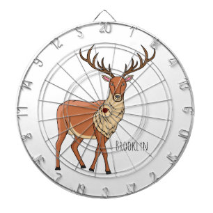 Reindeer cartoon illustration dartboard