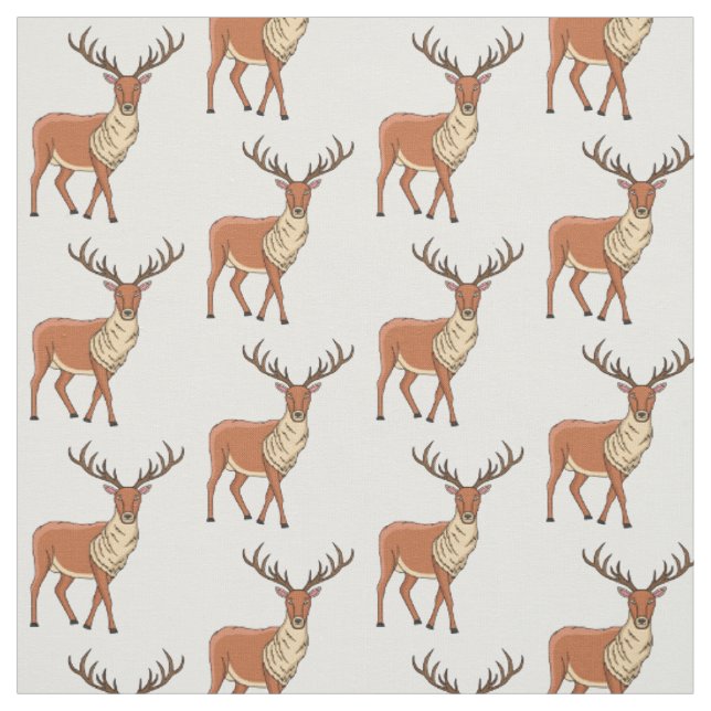 Reindeer cartoon illustration fabric (Swatch)