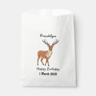 Reindeer cartoon illustration favour bags