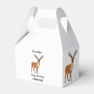 Reindeer cartoon illustration favour box