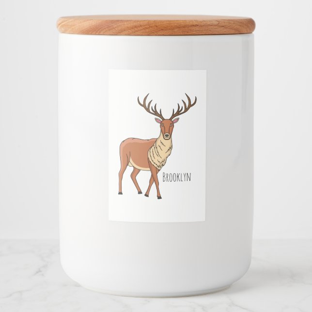 Reindeer cartoon illustration food label (Front)