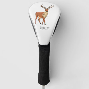 Reindeer cartoon illustration golf head cover