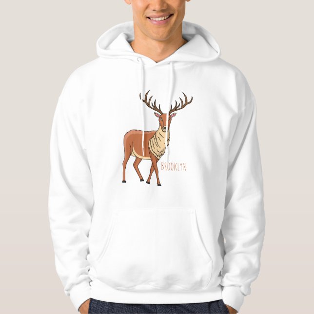 Reindeer cartoon illustration hoodie (Front)