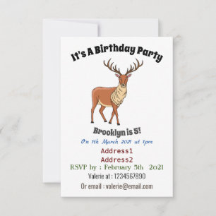 Reindeer cartoon illustration invitation