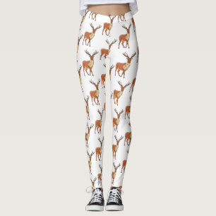 Reindeer cartoon illustration leggings