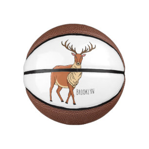 Reindeer cartoon illustration mini basketball