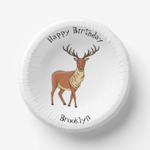 Reindeer cartoon illustration paper plate