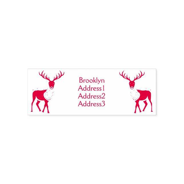 Reindeer cartoon illustration self-inking stamp (Design)