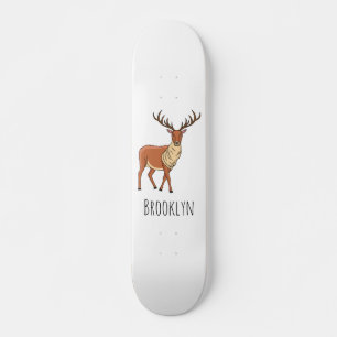 Reindeer cartoon illustration  skateboard