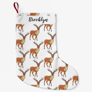 Reindeer cartoon illustration small christmas stocking