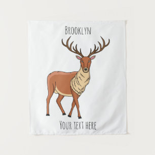 Reindeer cartoon illustration tapestry