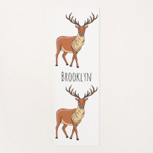 Reindeer cartoon illustration yoga mat