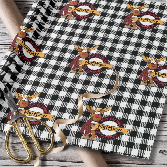 Reindeer Cartoon Special Delivery for Kids Wrapping Paper (Creator Uploaded)