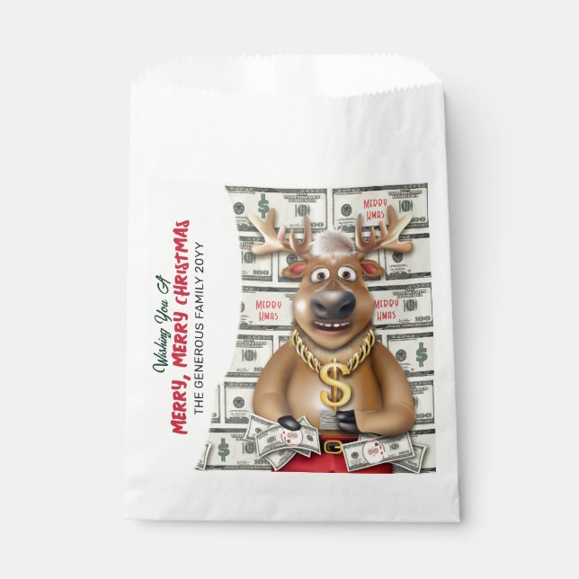 Reindeer Cash Money Favour Bags (Front)