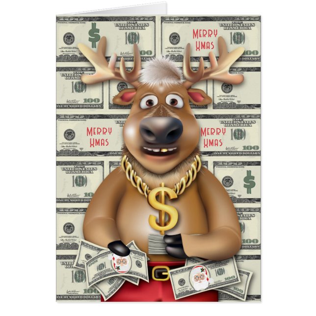 Reindeer Cash Santa Bucks Funny Money Holiday (Front)