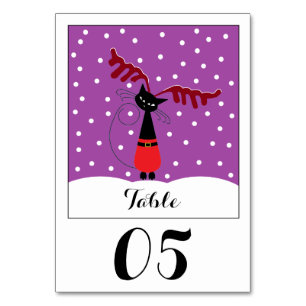 Reindeer Cat Christmas Number Table Number