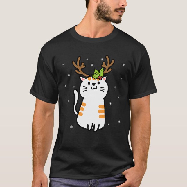 Reindeer Cat Christmas Ugly Christmas Sweater (Front)