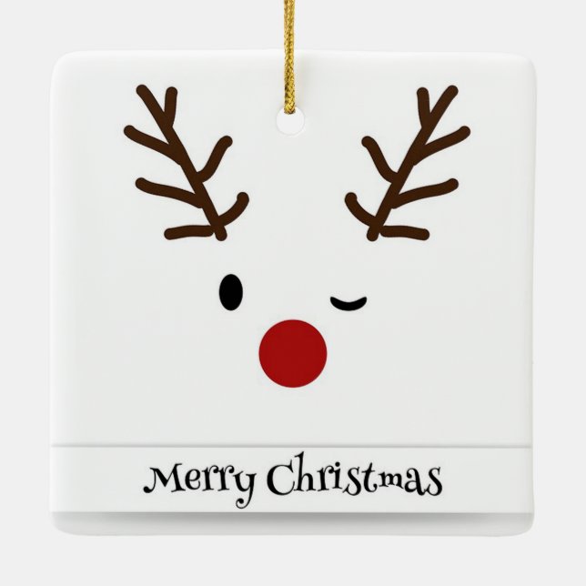 Reindeer Ceramic Tree Decoration (Back)
