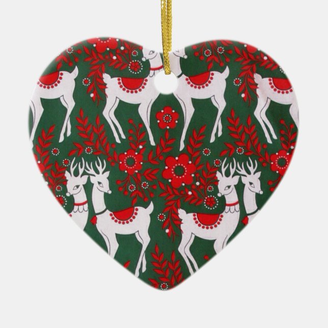 Reindeer Ceramic Tree Decoration (Front)