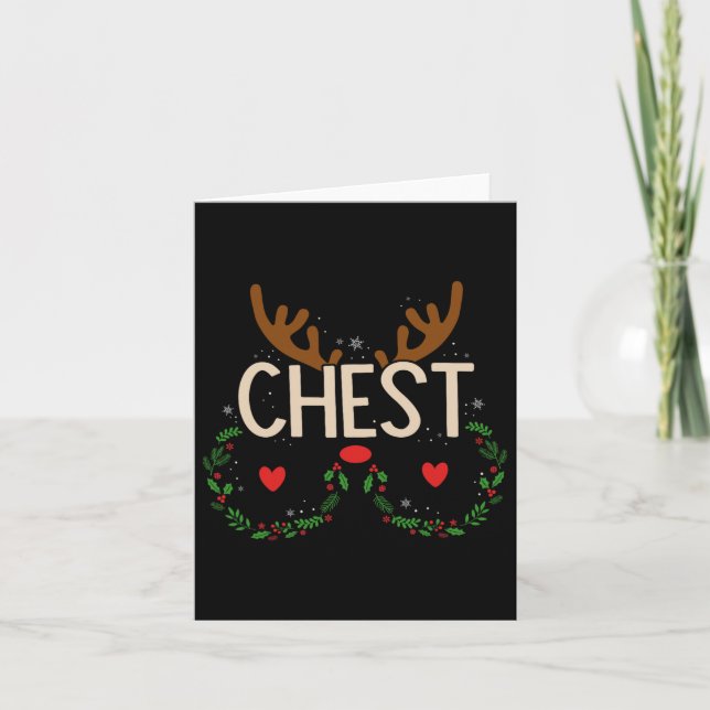 Reindeer Chest Nuts Matching Chestnuts Christmas C Card (Front)