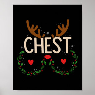 Reindeer Chest Nuts Matching Chestnuts Christmas C Poster