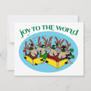 Reindeer Choir - Joy to the World Holiday Card