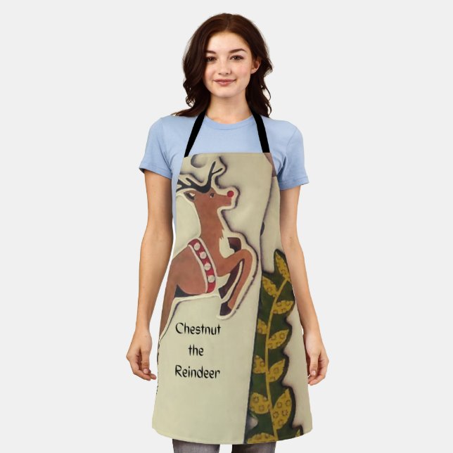 Reindeer Christmas Apron (Worn)
