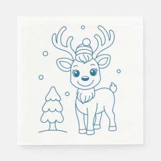 reindeer christmas art napkin