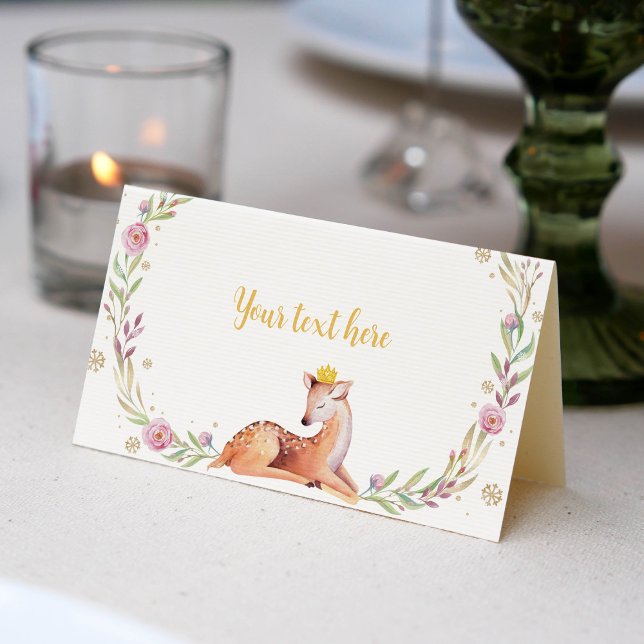 Reindeer Christmas Birthday Food Place Card (Creator Uploaded)