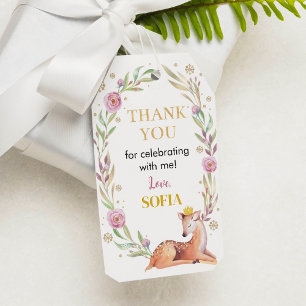 Reindeer Christmas Birthday Thank You Gift Tag